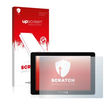 Parte frontale di una confezione del prodotto con il logo del marchio upscreen. Accanto è raffigurato il dispositivo SmallHD 7
