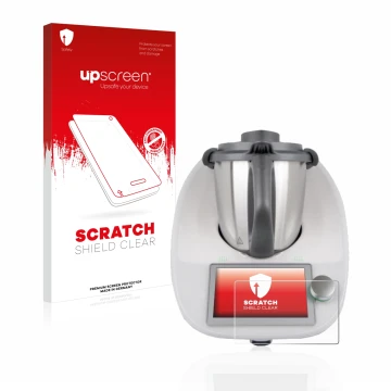 Parte frontale di una confezione del prodotto con il logo del marchio upscreen. Accanto è raffigurato il dispositivo Vorwerk B