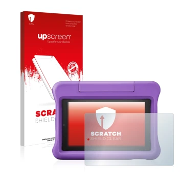 Parte frontale di una confezione del prodotto con il logo del marchio upscreen. Accanto è raffigurato il dispositivo Amazon Fi