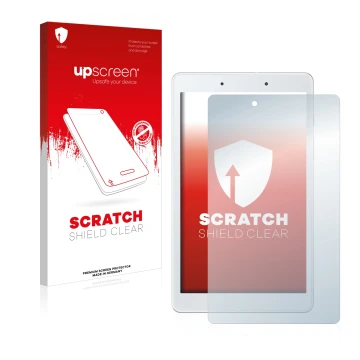 Parte frontale di una confezione del prodotto con il logo del marchio upscreen. Accanto è raffigurato il dispositivo Samsung G