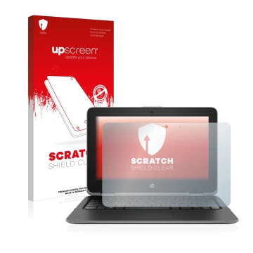 Parte frontale di una confezione del prodotto con il logo del marchio upscreen. Accanto è raffigurato il dispositivo HP ProBoo