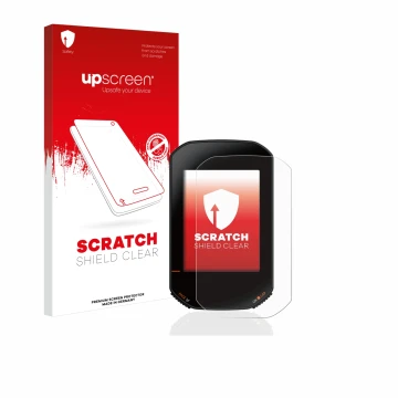 Parte frontale di una confezione del prodotto con il logo del marchio upscreen. Accanto è raffigurato il dispositivo Bryton Ri