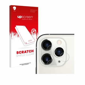 Parte frontale di una confezione del prodotto con il logo del marchio upscreen. Accanto è raffigurato il dispositivo Apple iPh