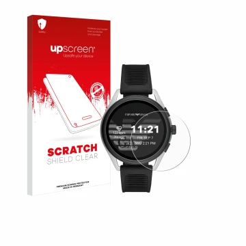 Parte frontale di una confezione del prodotto con il logo del marchio upscreen. Accanto è raffigurato il dispositivo Emporio A
