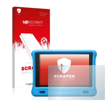 Parte frontale di una confezione del prodotto con il logo del marchio upscreen. Accanto è raffigurato il dispositivo Amazon Fi