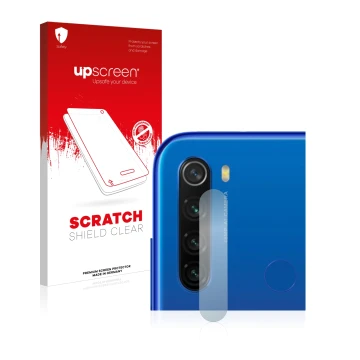 Parte frontale di una confezione del prodotto con il logo del marchio upscreen. Accanto è raffigurato il dispositivo Xiaomi Re