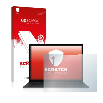 Parte frontale di una confezione del prodotto con il logo del marchio upscreen. Accanto è raffigurato il dispositivo Microsoft