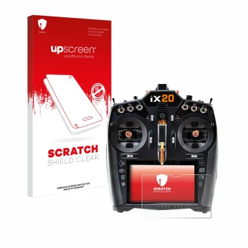 Parte frontale di una confezione del prodotto con il logo del marchio upscreen. Accanto è raffigurato il dispositivo Spektrum 