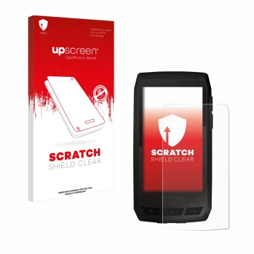 Parte frontale di una confezione del prodotto con il logo del marchio upscreen. Accanto è raffigurato il dispositivo Ciclo Nav