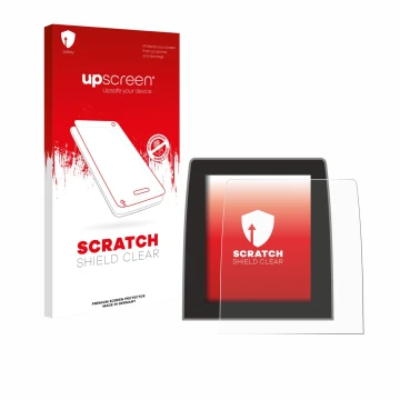 Parte frontale di una confezione del prodotto con il logo del marchio upscreen. Accanto è raffigurato il dispositivo Renault C