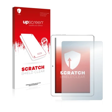 Parte frontale di una confezione del prodotto con il logo del marchio upscreen. Accanto è raffigurato il dispositivo Toscido X