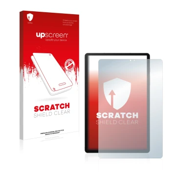 Parte frontale di una confezione del prodotto con il logo del marchio upscreen. Accanto è raffigurato il dispositivo Samsung G