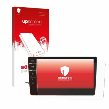 Parte frontale di una confezione del prodotto con il logo del marchio upscreen. Accanto è raffigurato il dispositivo Volkswage