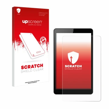 Parte frontale di una confezione del prodotto con il logo del marchio upscreen. Accanto è raffigurato il dispositivo Huawei Me