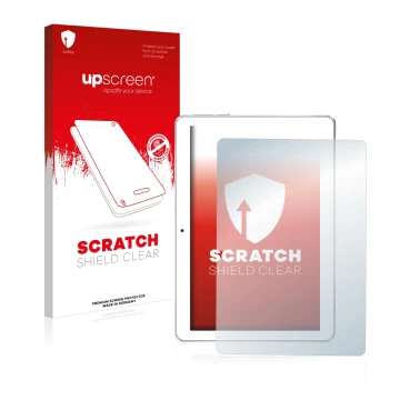 Parte frontale di una confezione del prodotto con il logo del marchio upscreen. Accanto è raffigurato il dispositivo Toscido X