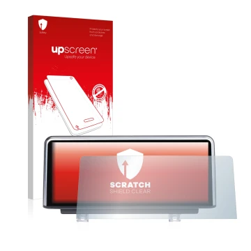 Parte frontale di una confezione del prodotto con il logo del marchio upscreen. Accanto è raffigurato il dispositivo BMW 2 F45