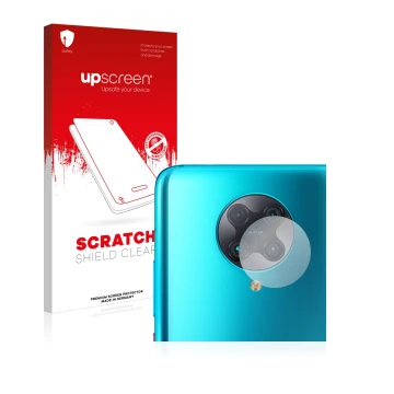 Parte frontale di una confezione del prodotto con il logo del marchio upscreen. Accanto è raffigurato il dispositivo Xiaomi Po