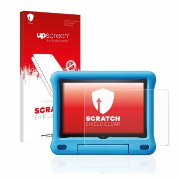 Parte frontale di una confezione del prodotto con il logo del marchio upscreen. Accanto è raffigurato il dispositivo Amazon Fi