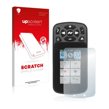 Parte frontale di una confezione del prodotto con il logo del marchio upscreen. Accanto è raffigurato il dispositivo Minn Kota