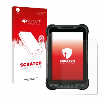 Parte frontale di una confezione del prodotto con il logo del marchio upscreen. Accanto è raffigurato il dispositivo UniStrong