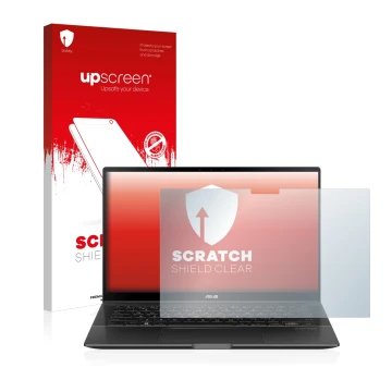 Parte frontale di una confezione del prodotto con il logo del marchio upscreen. Accanto è raffigurato il dispositivo ASUS ZenB