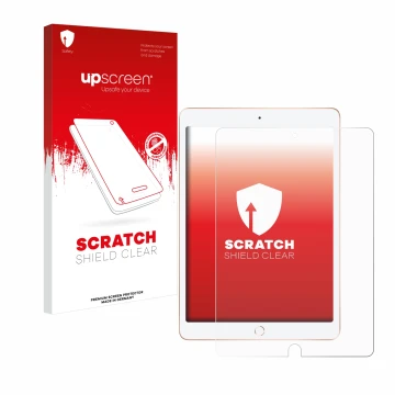 Parte frontale di una confezione del prodotto con il logo del marchio upscreen. Accanto è raffigurato il dispositivo Apple iPa