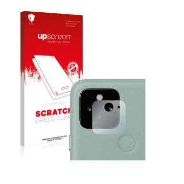 Parte frontale di una confezione del prodotto con il logo del marchio upscreen. Accanto è raffigurato il dispositivo Google Pi