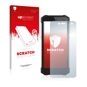 Parte frontale di una confezione del prodotto con il logo del marchio upscreen. Accanto è raffigurato il dispositivo Hammer En