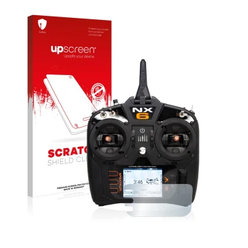 Parte frontale di una confezione del prodotto con il logo del marchio upscreen. Accanto è raffigurato il dispositivo Spektrum 