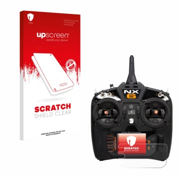 Parte frontale di una confezione del prodotto con il logo del marchio upscreen. Accanto è raffigurato il dispositivo Spektrum 