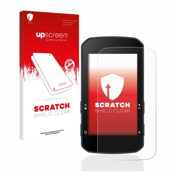 Parte frontale di una confezione del prodotto con il logo del marchio upscreen. Accanto è raffigurato il dispositivo Bryton Ri