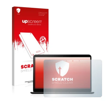 Parte frontale di una confezione del prodotto con il logo del marchio upscreen. Accanto è raffigurato il dispositivo Google Pi