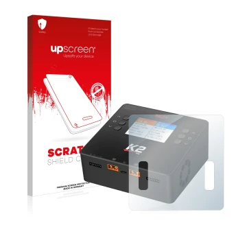 Parte frontale di una confezione del prodotto con il logo del marchio upscreen. Accanto è raffigurato il dispositivo ISDT Smar