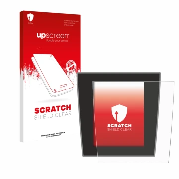 Parte frontale di una confezione del prodotto con il logo del marchio upscreen. Accanto è raffigurato il dispositivo Porsche T