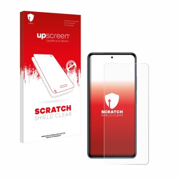 Parte frontale di una confezione del prodotto con il logo del marchio upscreen. Accanto è raffigurato il dispositivo Xiaomi Po