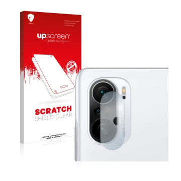 Parte frontale di una confezione del prodotto con il logo del marchio upscreen. Accanto è raffigurato il dispositivo Xiaomi Po