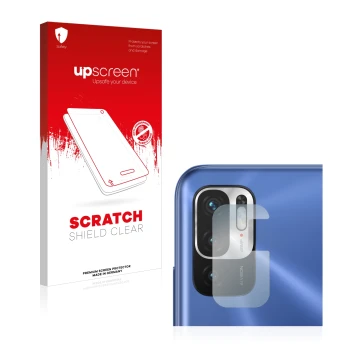 Parte frontale di una confezione del prodotto con il logo del marchio upscreen. Accanto è raffigurato il dispositivo Xiaomi Re