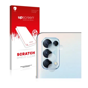 Parte frontale di una confezione del prodotto con il logo del marchio upscreen. Accanto è raffigurato il dispositivo Oppo Find