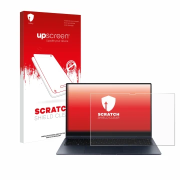 Parte frontale di una confezione del prodotto con il logo del marchio upscreen. Accanto è raffigurato il dispositivo Samsung G