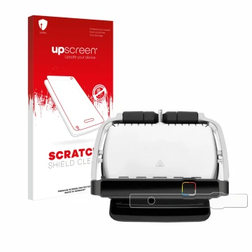 Parte frontale di una confezione del prodotto con il logo del marchio upscreen. Accanto è raffigurato il dispositivo Tefal Opt