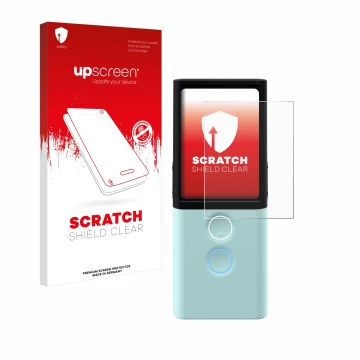 Parte frontale di una confezione del prodotto con il logo del marchio upscreen. Accanto è raffigurato il dispositivo Vasco Tra