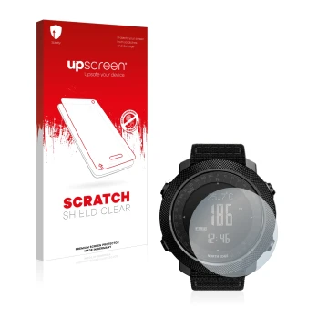 Parte frontale di una confezione del prodotto con il logo del marchio upscreen. Accanto è raffigurato il dispositivo Explopur 