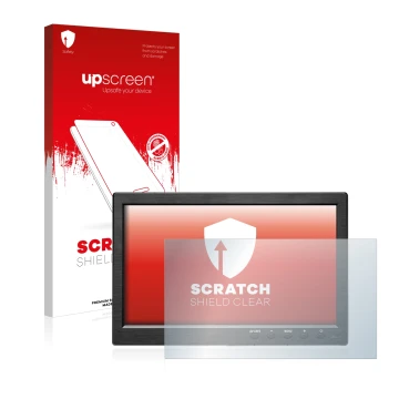 Parte frontale di una confezione del prodotto con il logo del marchio upscreen. Accanto è raffigurato il dispositivo Podofo HD