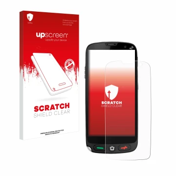 Parte frontale di una confezione del prodotto con il logo del marchio upscreen. Accanto è raffigurato il dispositivo Brondi Am