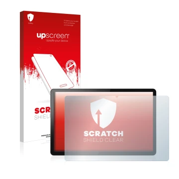 Parte frontale di una confezione del prodotto con il logo del marchio upscreen. Accanto è raffigurato il dispositivo Lenovo Ta