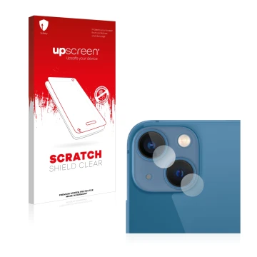 Parte frontale di una confezione del prodotto con il logo del marchio upscreen. Accanto è raffigurato il dispositivo Apple iPh