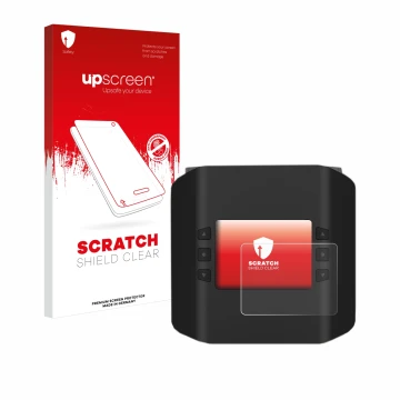 Parte frontale di una confezione del prodotto con il logo del marchio upscreen. Accanto è raffigurato il dispositivo ISDT Smar
