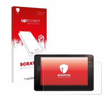 Parte frontale di una confezione del prodotto con il logo del marchio upscreen. Accanto è raffigurato il dispositivo Audi A4 B