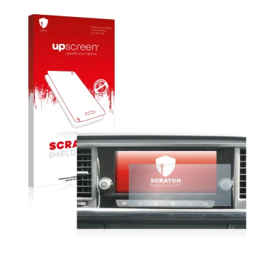 Parte frontale di una confezione del prodotto con il logo del marchio upscreen. Accanto è raffigurato il dispositivo Seat Atec