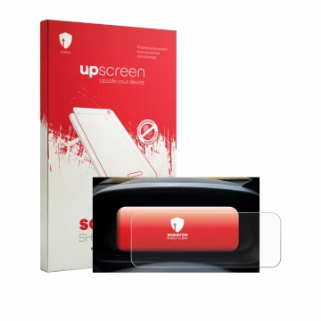 Parte frontale di una confezione del prodotto con il logo del marchio upscreen. Accanto è raffigurato il dispositivo Hyundai i